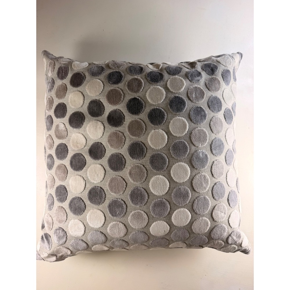 Throw Pillow Unisex 21x21 Grey Modern Dot Velvet Textured Accent